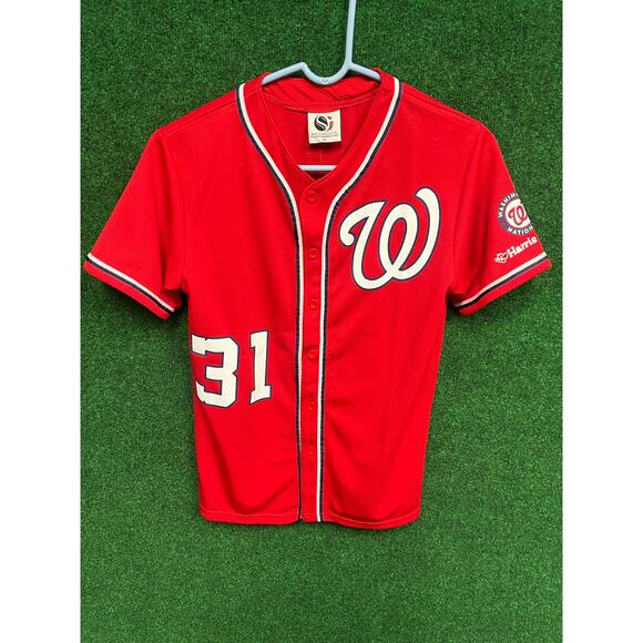Youth Washington Nations Button Up Max Scherzer Jersey Sz Large Unisex - Picture 1 of 6